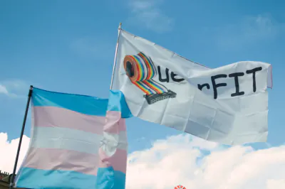 Another queer outfit at the protest